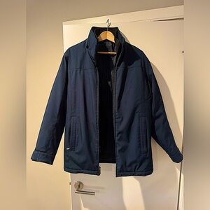 Weatherproof Blue Double Layer Zip Parka Jacket with Collar Size Small